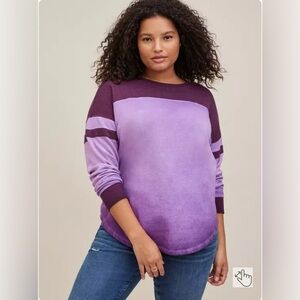TORRID Relaxed Cozy Fleece Crew Neck Varsity Drop Shoulder Sweatshirt Size 5X